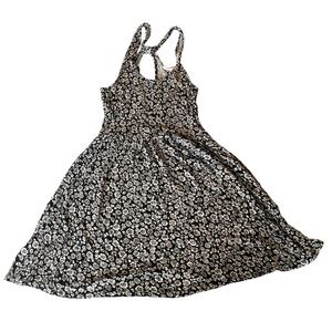Kimchi Blue Black White Floral Mini Skater Dress A-Line Open Back Strappy XS